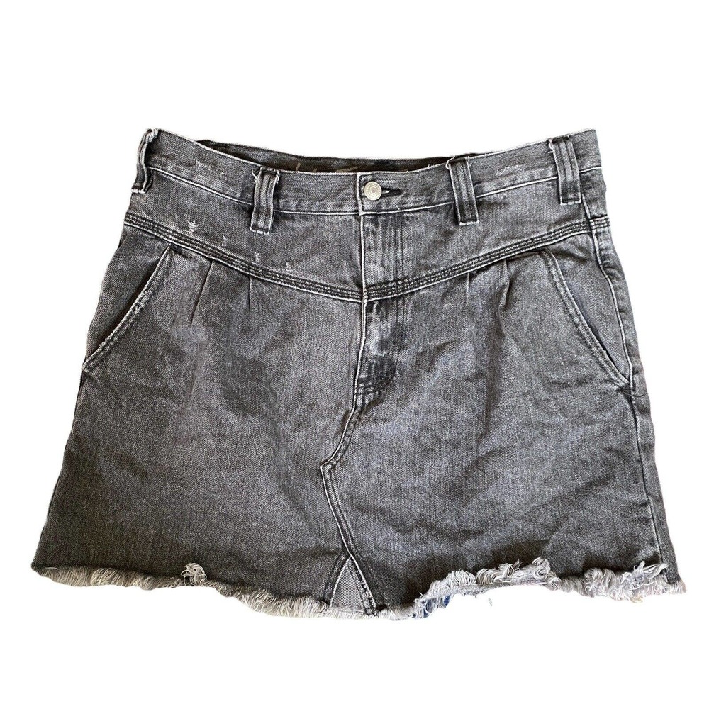 Free People We the Free Gray Grey denim mini skirt size 30